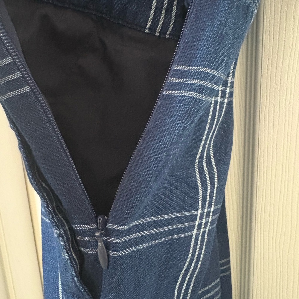 J. Crew Women's Blue plaid Overalls - Picture 6 of 7